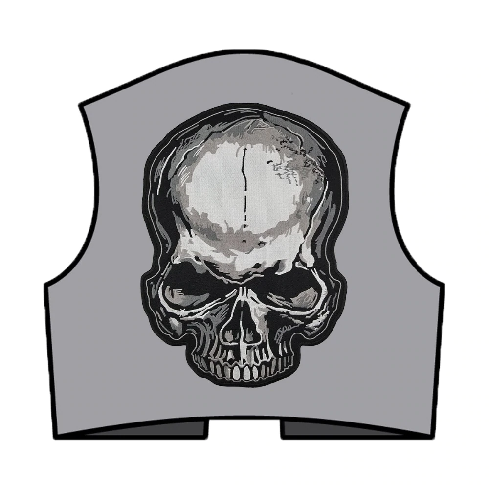 Patch Brodé Tête De Mort à Coudre - Noir - Pour Customiser Vêtements, Sacs, Décorations Maison - 12