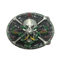 Boucle de ceinture biker tête de mort avec serpents et croix en métal sculpté – style gothique rebelle