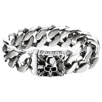 Bracelet biker en acier - Tête de mort méxicaine - Vignette | Boutique biker