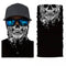 Cache-cou moto noir motif tête de mort, tissu respirant et léger, protection efficace contre le vent, la poussière et le froid, style rebelle et urbain.