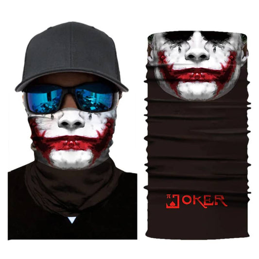 tour de cou moto motif Joker, respirant et extensible, polyester spandex, protection contre le vent et la poussière, style som