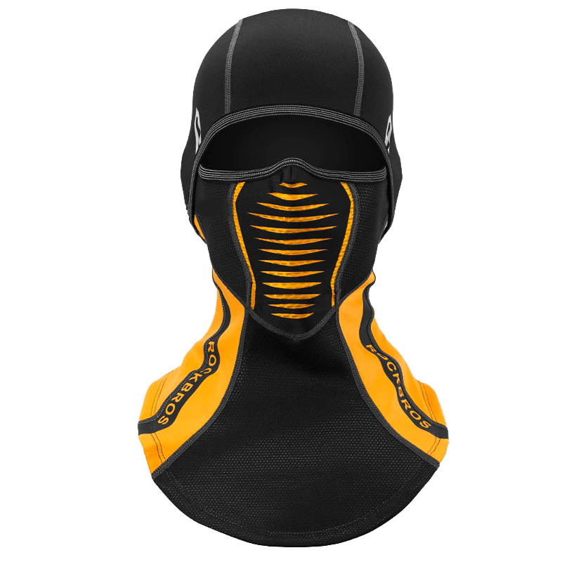 Cagoule moto noire et jaune pour homme et femme, respirante, coupe-vent, avec bande réfléchissante