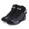 chaussures moto pour homme avec double fermeture scratch et lacets, semelle antidérapante, en coton respirant et polyester robuste