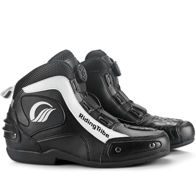 chaussures de moto en cuir avec coque renforcée chevilles et talons, semelle antidérapante, pour homme et femme, 4 coloris disponibles