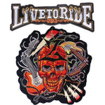 Écusson biker - Live to ride skull - Vignette | Boutique biker