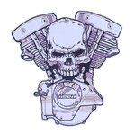 Patch biker - Skull motorcycle - Vignette | Boutique biker