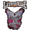 Écusson tête de mort brodé 3D avec ailes et roses pour veste biker