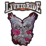 Grande toppa con teschio e ossa incrociate "Angelo Letale" - Vignette | Boutique biker