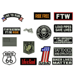 Lots de 15 patchs biker - Vignette | Boutique biker