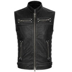 Gilet biker en cuir - Svart - Vignette | Boutique biker