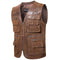Gilet en cuir marron pour homme motard biker