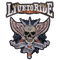 Patch biker dorsal Live to Ride brodé 3D crâne ailes à coudre sur veste ou sac