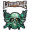 Patch biker brodé 3D skull casque et armes avec texte LIVE TO RIDE pour veste ou gilet moto
