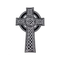 Patch biker brodé 3D représentant une croix celtique noire et blanche à coudre sur veste ou sac