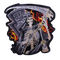 Patch biker faucheuse brodé en 3D avec flammes et faux, à coudre sur veste moto