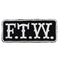 Patch FTW biker brodé 3D noir et blanc à coudre sur veste motard