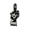 Patch biker main fuck you brodé 3D noir blanc à coudre