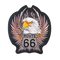 Grand patch dorsal biker brodé 3D avec aigle et logo route 66