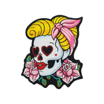 Écusson biker - Tête de mort féminine - Vignette | Boutique biker