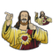 Patch biker brodé Jésus 3D à coudre sur veste ou sac – style humoristique