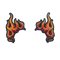 Patch biker flamme brodé 3D à coudre sur veste ou sac