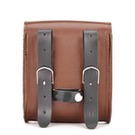 Borsa laterale da moto in pelle marrone - Vignette | Boutique biker