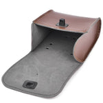 Borsa laterale da moto in pelle marrone - Vignette | Boutique biker