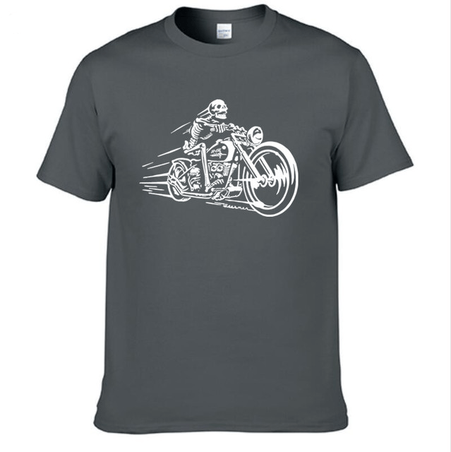 Tee-shirt-biker-harley-gris
