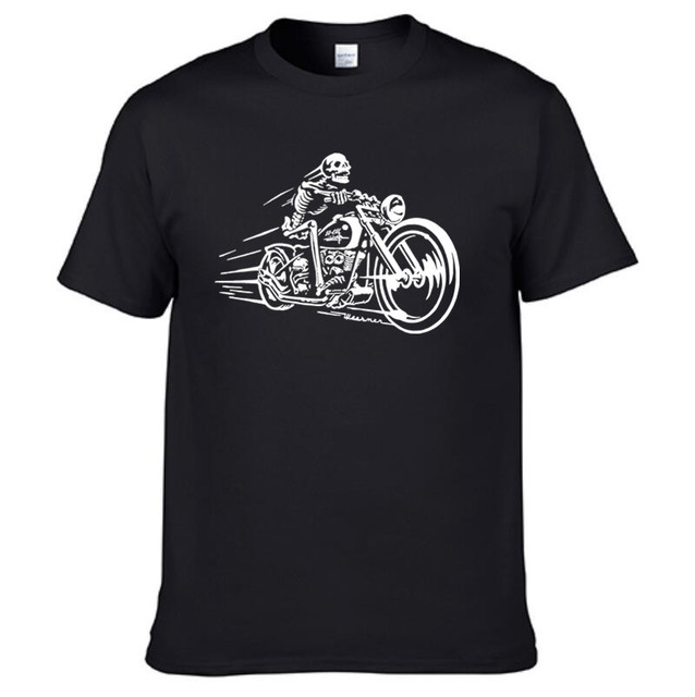 Tee-shirt-biker-harley-noir