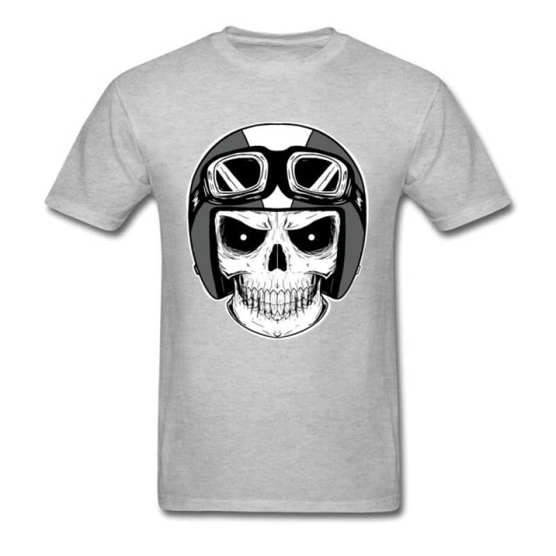 T-shirt Homme Gildan Crâne Moto – Coton, Coupe Relaxed, Manches Courtes, Taille Au Choix