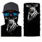 Tour de cou moto motif squelette fumeur noir et blanc, tissu léger et respirant, protection efficace contre le vent, la poussière et le froid, style audacieux et original.