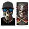 Tour de cou moto motif tête de mort pirate, tissu léger et respirant, protection efficace contre le vent et la poussière, style rebelle et audacieux.