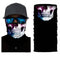 Tour de cou moto motif tête de mort réaliste, tissu respirant et extensible, protection efficace contre le vent, la poussière et le froid, style rebelle et urbain pour motards.