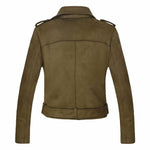 Veste biker femme - Daim kaki - Vignette | Boutique biker