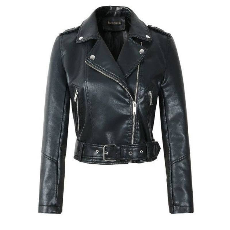 Blouson Cuir Synthétique Veste/Chemise Selente #Fashionista Similicuir/Jeans - Modèle Biker Noir Manteau Cuir Synthétique Mi-saison