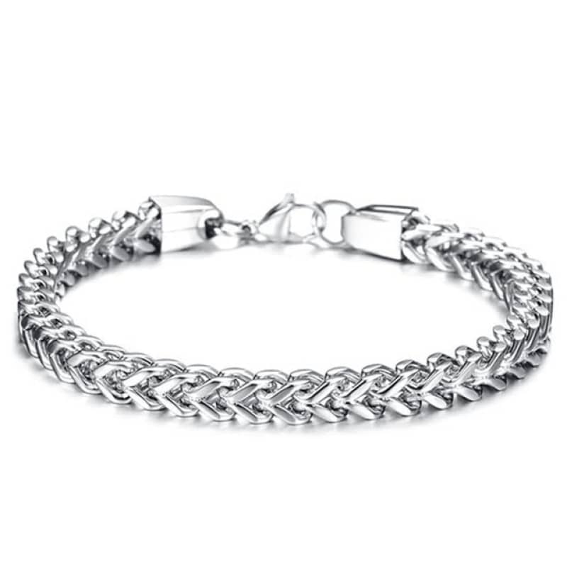 Bracelet Homme En Acier Inoxydable – Longueur 210 Mm, Couleur Argenté, Neuf Avec étiquettes