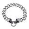 Bracelet biker tête de mort pour homme en acier inoxydable avec maillons épais et design rebelle