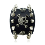 Bracciale borchiato - Teschio gotico - Vignette | Boutique biker