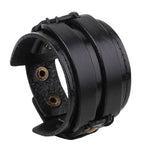 braccialetto da motociclista in pelle nera - Vignette | Boutique biker