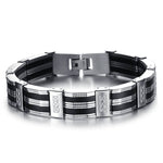 Bracciale biker nero e argento - Vignette | Boutique biker