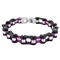 Bracelet chaîne moto pour femme en acier inoxydable violet et noir style biker