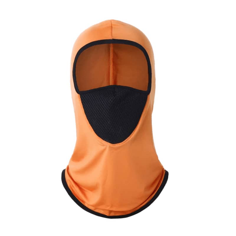 Cagoule moto orange respirante toutes saisons, protection coupe-vent pour motard homme et femme