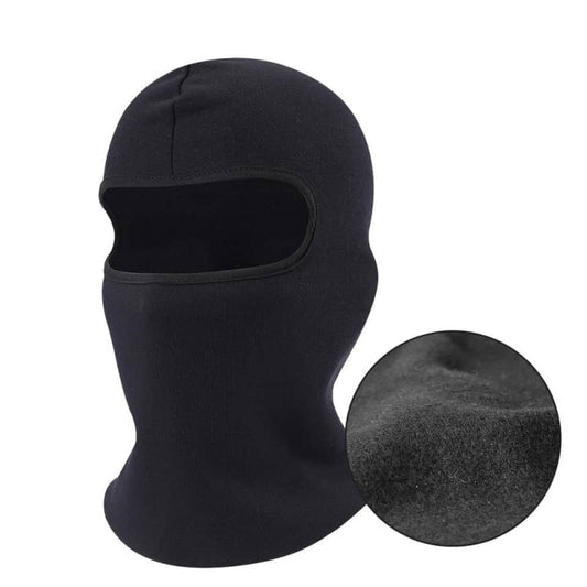 Cagoule moto polaire noire unisexe pour l’hiver, chaude et respirante, à porter sous casque