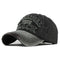 Casquette biker moto en coton noir et gris avec broderie « Original The Black » vintage