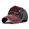 casquette moto rock ajustable homme au style biker vintage rouge et gris