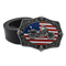 ceinture cuir avec boucle moto Route 66 et drapeau USA pour style biker homme ou femme
