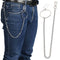Chaîne de pantalon rockabilly homme en acier inoxydable 316L avec grand anneau style biker