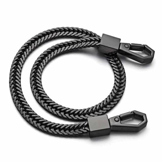 Chaîne de pantalon biker noire en acier inoxydable 316L pour homme, style tressé robuste 41 cm