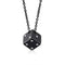 Collier pour motard avec pendentif en forme de dé noir en acier inoxydable 316L