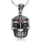 Collier tête de mort en acier inoxydable 316L avec pierres rouges et vertes pour homme et femme, style gothique et biker.
